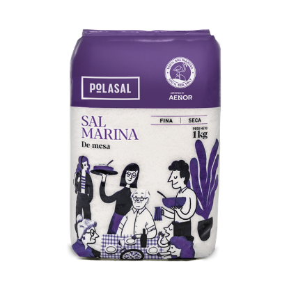 Imagen de Sal Marina de Mesa POLASAL Fina y Seca (1 kg)