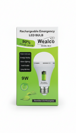Imagen de Bombilla LED recargable de emergencia Wealco 9W