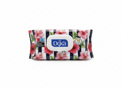 Imagen de Toallitas húmedas Doxa diseño floral (70 unidades)