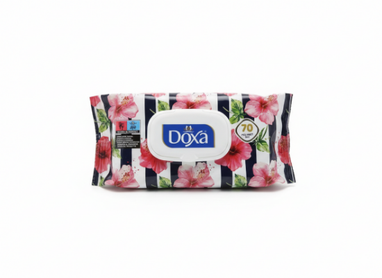 Imagen de Toallitas húmedas Doxa diseño floral (70 unidades)
