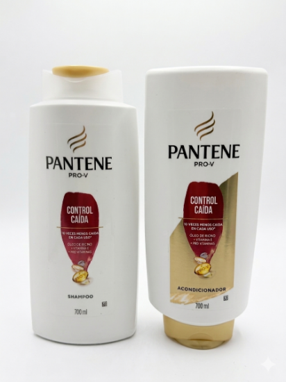 Imagen de Set Shampoo + Acondicionador Control Caída Pantene Pro-V (700 ml c/u)