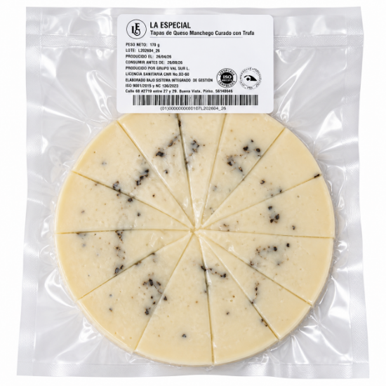 Imagen de Tapas de queso manchego curado con trufa La Especial (170 g)