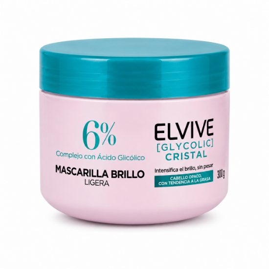 Imagen de Mascarilla brillo ligera glycolic cristal Elvive L’Oréal Paris (300 g)