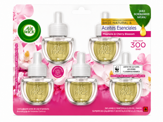 Imagen de Ambientador eléctrico magnolia & cherry blossom Air Wick (5 repuestos de 20 ml)
