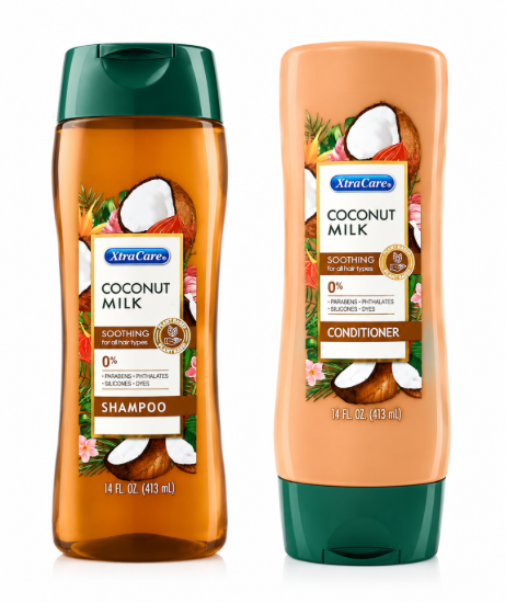 Imagen de Juego de shampoo y acondicionador Coconut Milk XtraCare (2 x 413 ml)