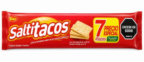 Imagen de Galletas saladas Saltitacos Tomy (595 g)