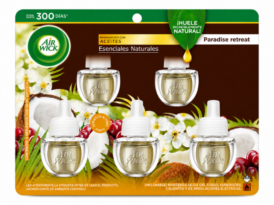 Imagen de Repuestos Air Wick Esenciales Naturales Paradise Retreat (5 repuestos x 20 ml)