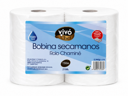 Imagen de Bobinas secamanos Vivó Chef – 2 unidades (150 m c/u)