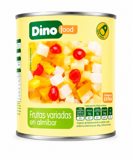 Imagen de Frutas variadas en almíbar Dino Food (840 g)
