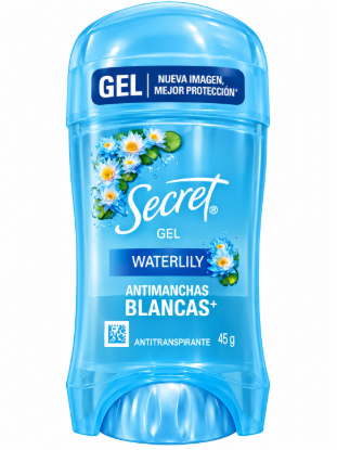 Imagen de Desodorante Secret Gel Waterlily Antimanchas Blancas (45 g)