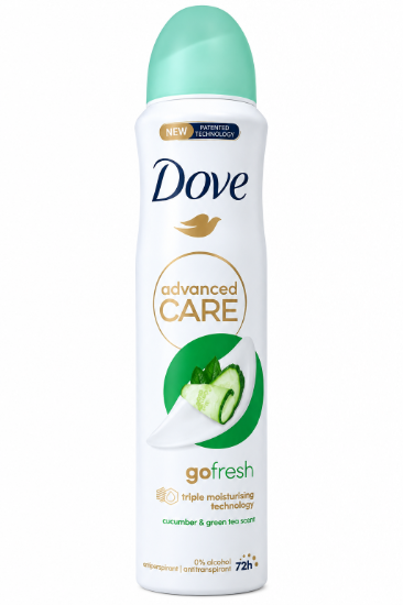 Imagen de Desodorante Antitranspirante Dove Advanced Care Go Fresh Pepino y Té Verde (150 ml)
