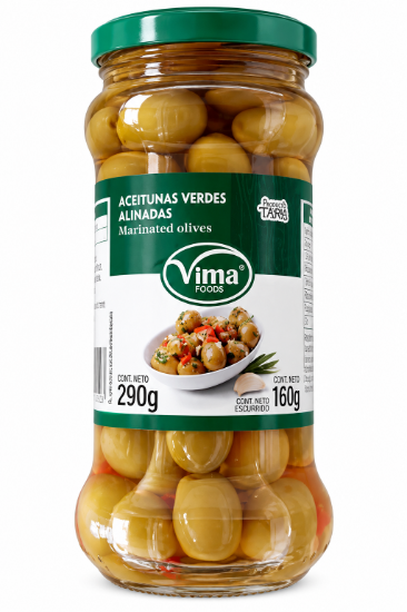 Imagen de Aceitunas Verdes Aliñadas Vima Foods (290 g)