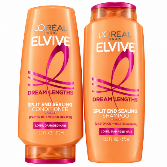 Imagen de Juego de Champú y Acondicionador Dream Lengths L'Oréal Paris Elvive (2 × 375 ml)